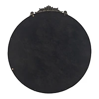 Round Antique Gold Floral Scroll Mirror