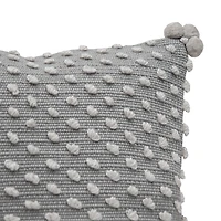 Gray Woven Knots Outdoor Pillow