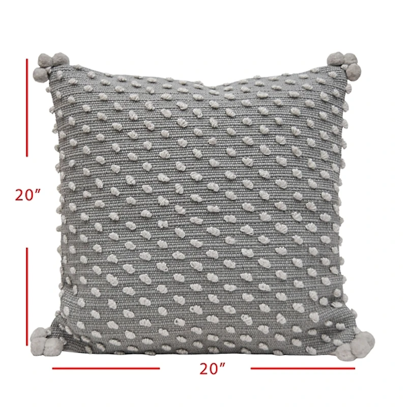 Gray Woven Knots Outdoor Pillow