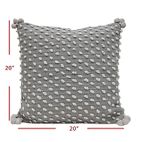 Gray Woven Knots Outdoor Pillow