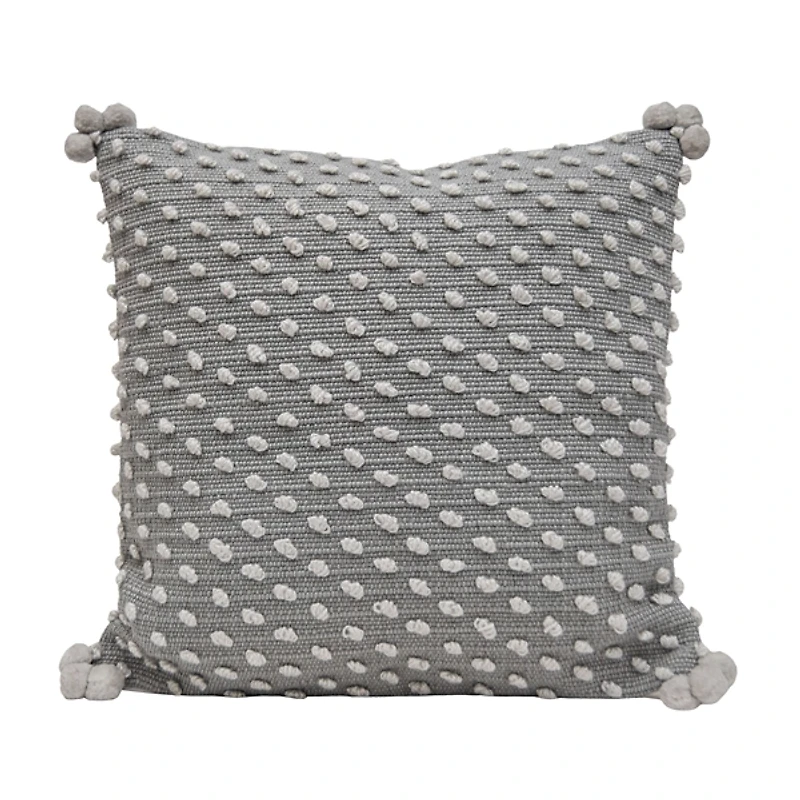 Gray Woven Knots Outdoor Pillow