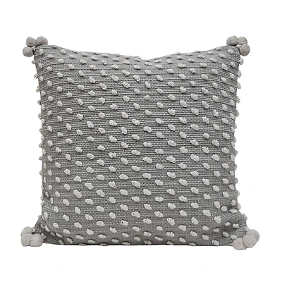 Gray Woven Knots Outdoor Pillow