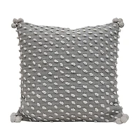 Gray Woven Knots Outdoor Pillow