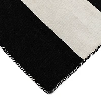 Black Cabana Stripe Indoor/Outdoor Runner, 2x8