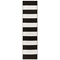 Black Cabana Stripe Indoor/Outdoor Runner, 2x8
