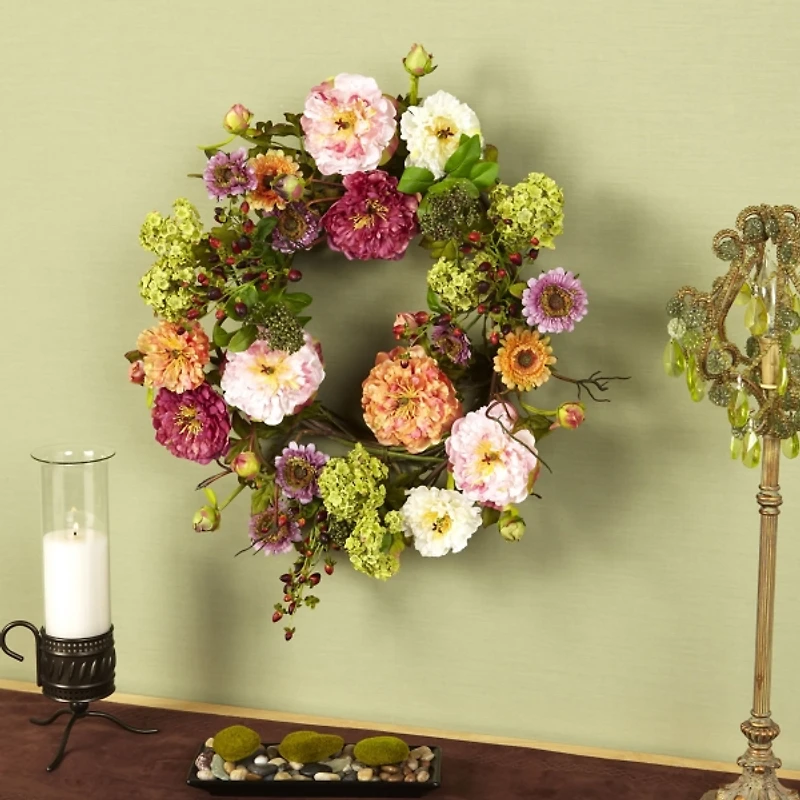 Pretty Peony Garden Mix Wreath