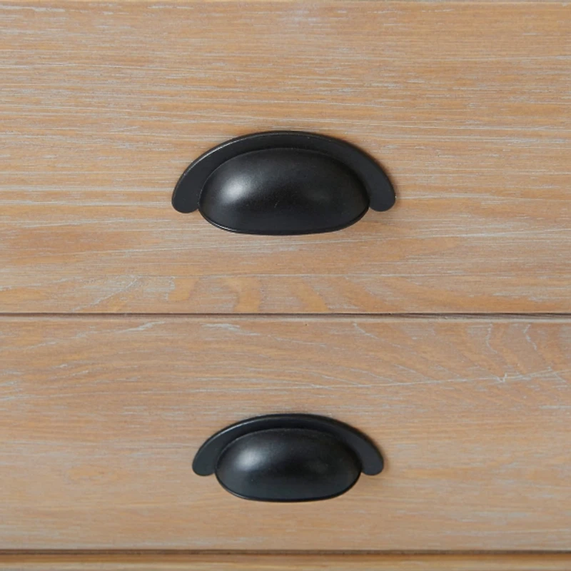 Natural Wood Grain Open Storage Nightstand