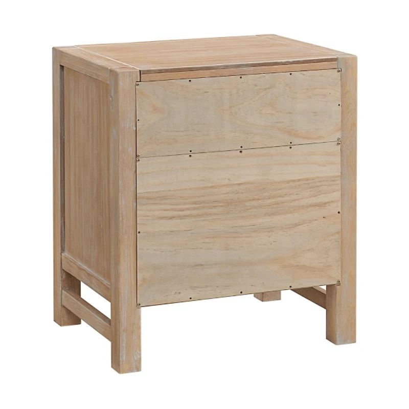 Natural Wood Grain Open Storage Nightstand