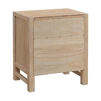 Natural Wood Grain Open Storage Nightstand