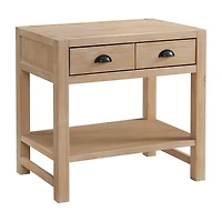 Natural Wood Grain Open Shelf Nightstand