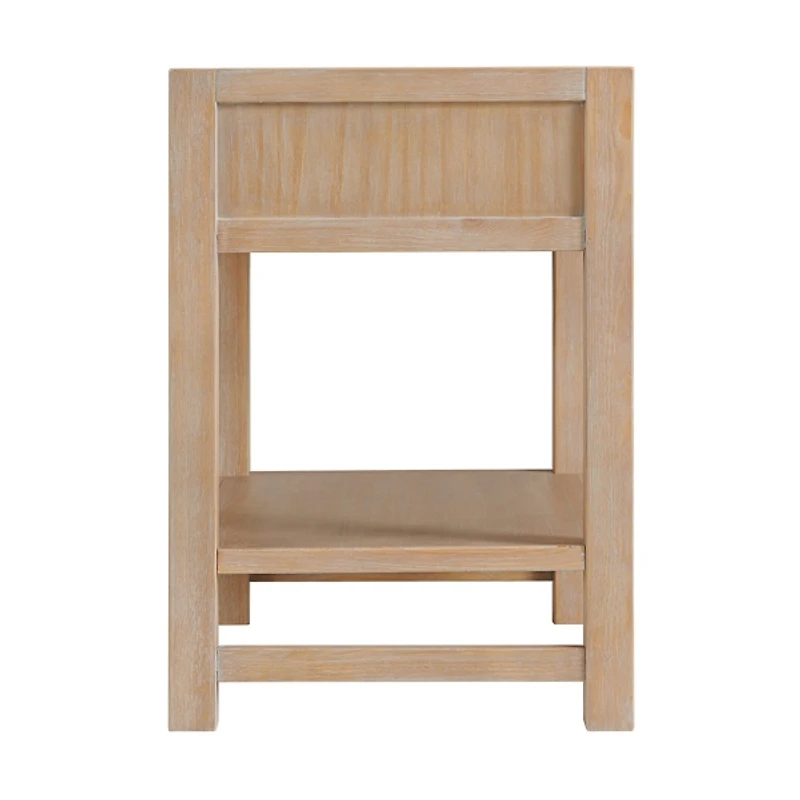 Natural Wood Grain Open Shelf Nightstand