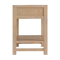 Natural Wood Grain Open Shelf Nightstand