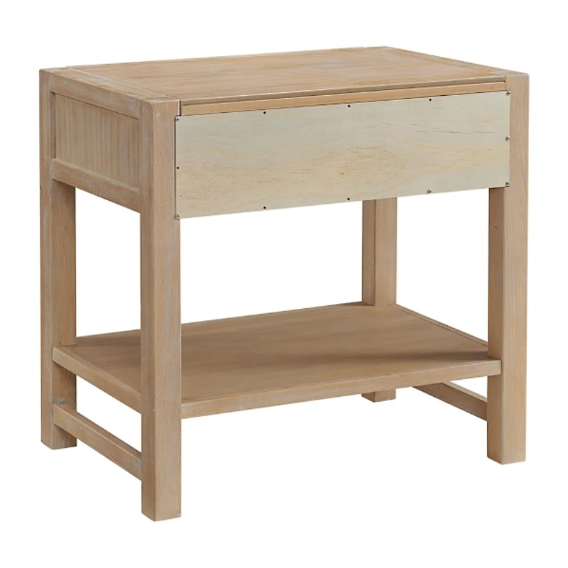 Natural Wood Grain Open Shelf Nightstand