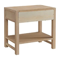 Natural Wood Grain Open Shelf Nightstand
