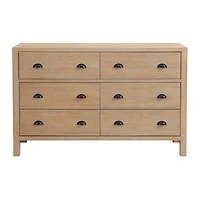 Natural Wood Grain 6-Drawer Dresser