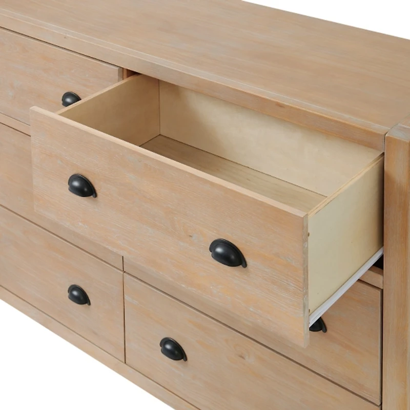 Natural Wood Grain 6-Drawer Dresser