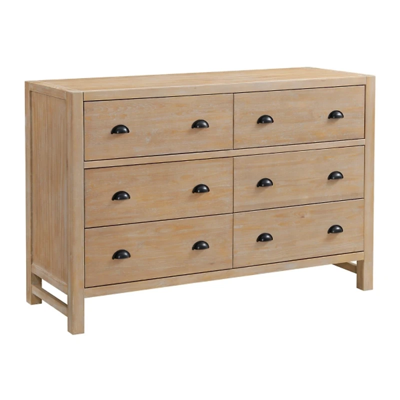 Natural Wood Grain 6-Drawer Dresser
