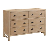 Natural Wood Grain 6-Drawer Dresser