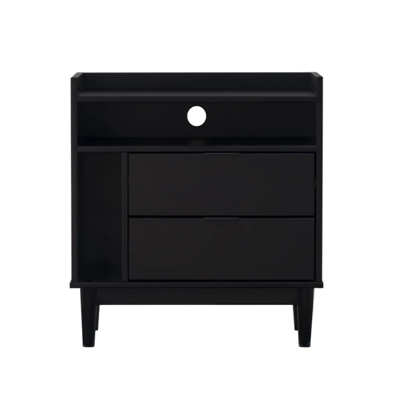 Black Modern Frame Wood Nightstand