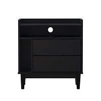 Black Modern Frame Wood Nightstand