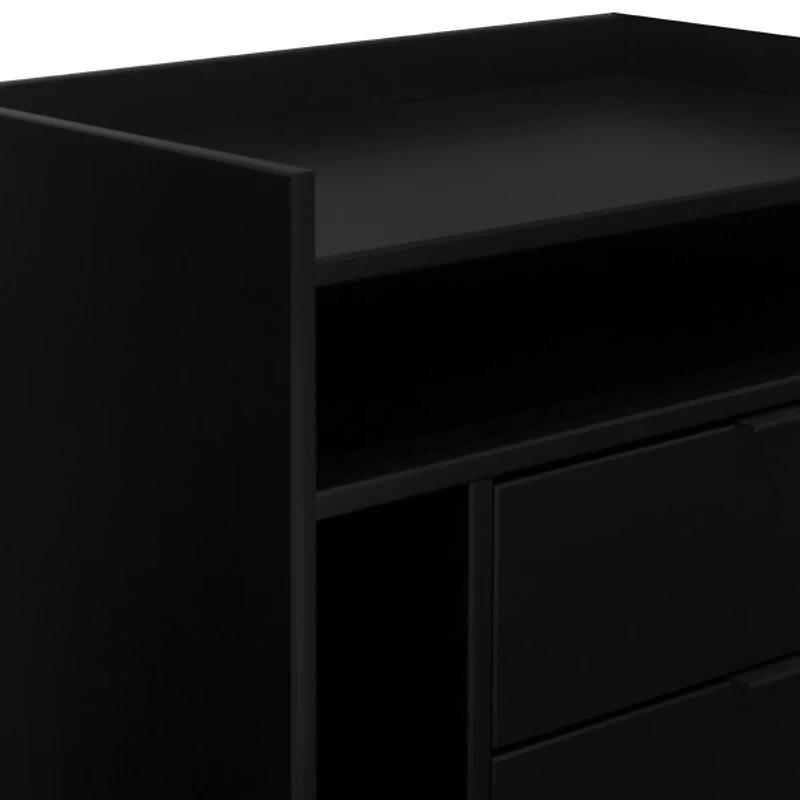 Black Modern Frame Wood Nightstand