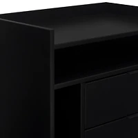 Black Modern Frame Wood Nightstand