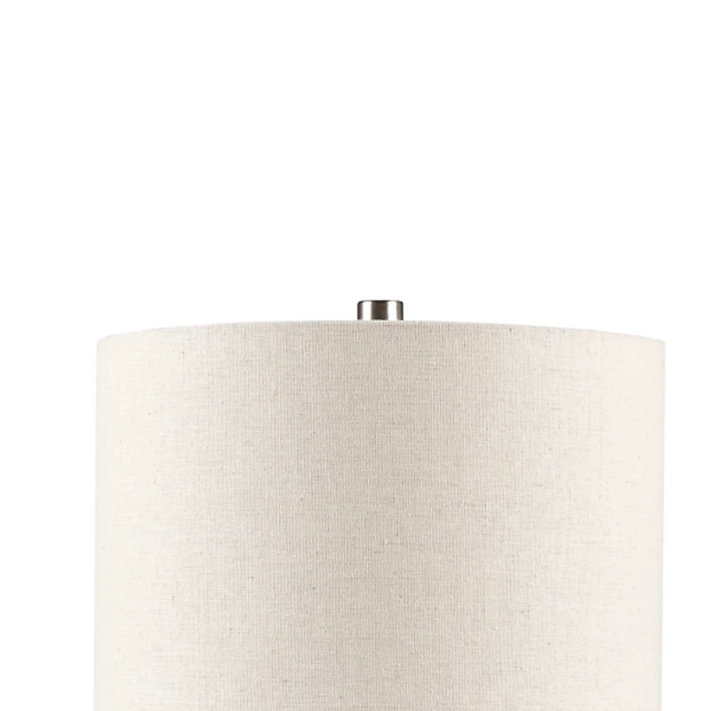 White Ceramic and Wood Cone Table Lamp