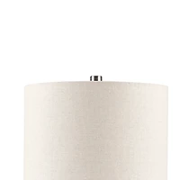 White Ceramic and Wood Cone Table Lamp