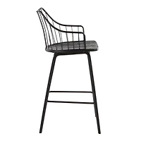 Black Poplar Wood Counter Stool