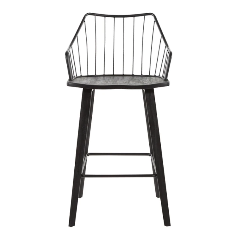 Black Poplar Wood Counter Stool