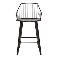 Black Poplar Wood Counter Stool