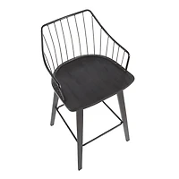 Black Poplar Wood Counter Stool