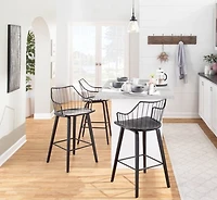 Black Poplar Wood Counter Stool