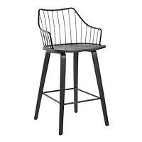 Black Poplar Wood Counter Stool