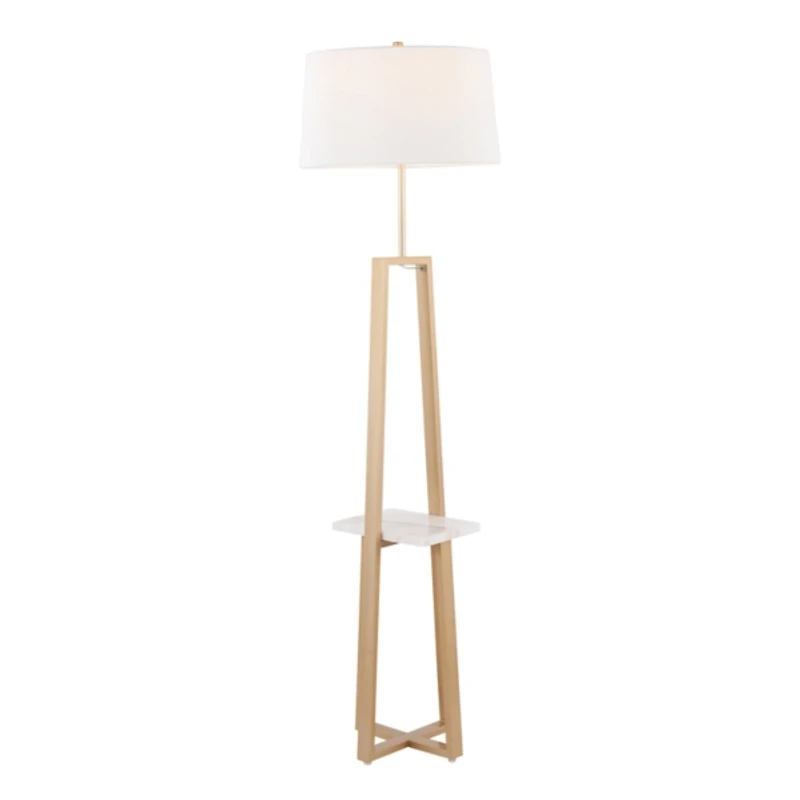 Golden Triangle Marble Shelf Floor Lamp