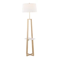 Golden Triangle Marble Shelf Floor Lamp