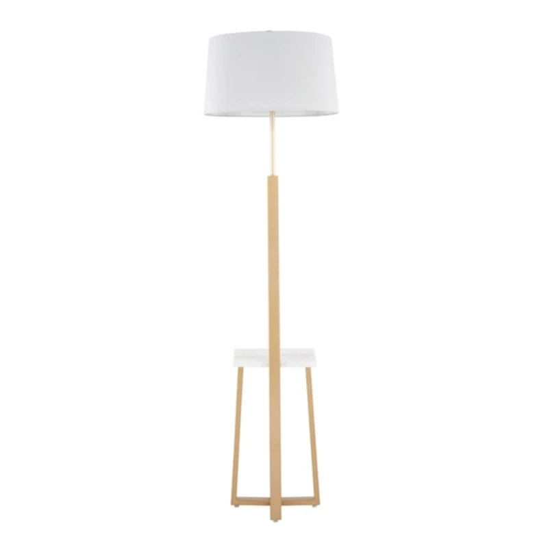 Golden Triangle Marble Shelf Floor Lamp
