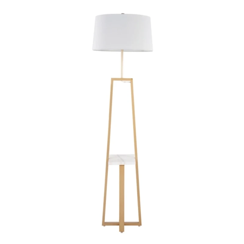 Golden Triangle Marble Shelf Floor Lamp