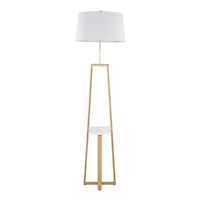 Golden Triangle Marble Shelf Floor Lamp