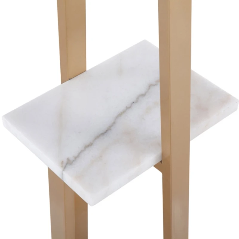 Golden Triangle Marble Shelf Floor Lamp