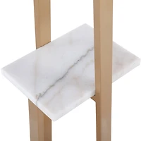 Golden Triangle Marble Shelf Floor Lamp