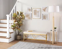 Golden Triangle Marble Shelf Floor Lamp