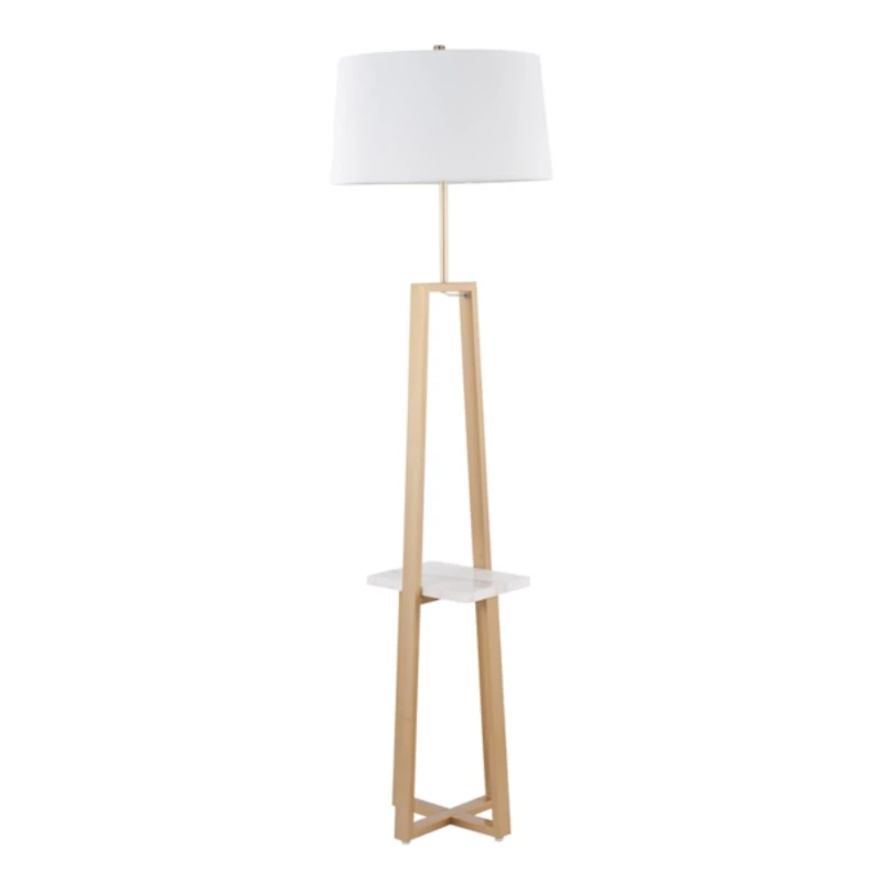 Golden Triangle Marble Shelf Floor Lamp