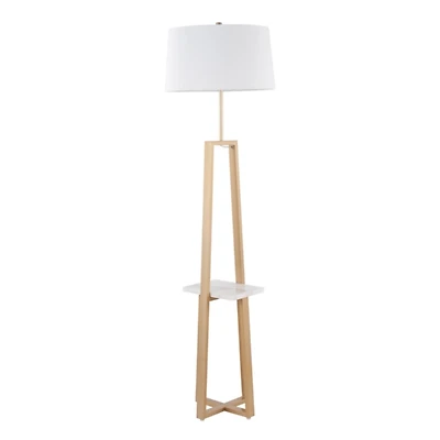 Golden Triangle Marble Shelf Floor Lamp