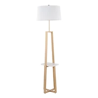 Golden Triangle Marble Shelf Floor Lamp