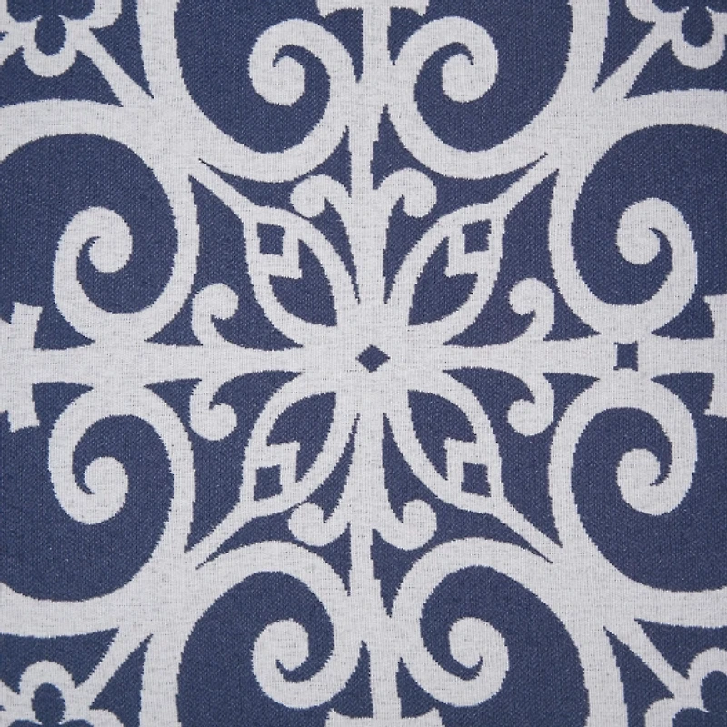 Sky Blue Fretwork Upholstered High Back Recliner