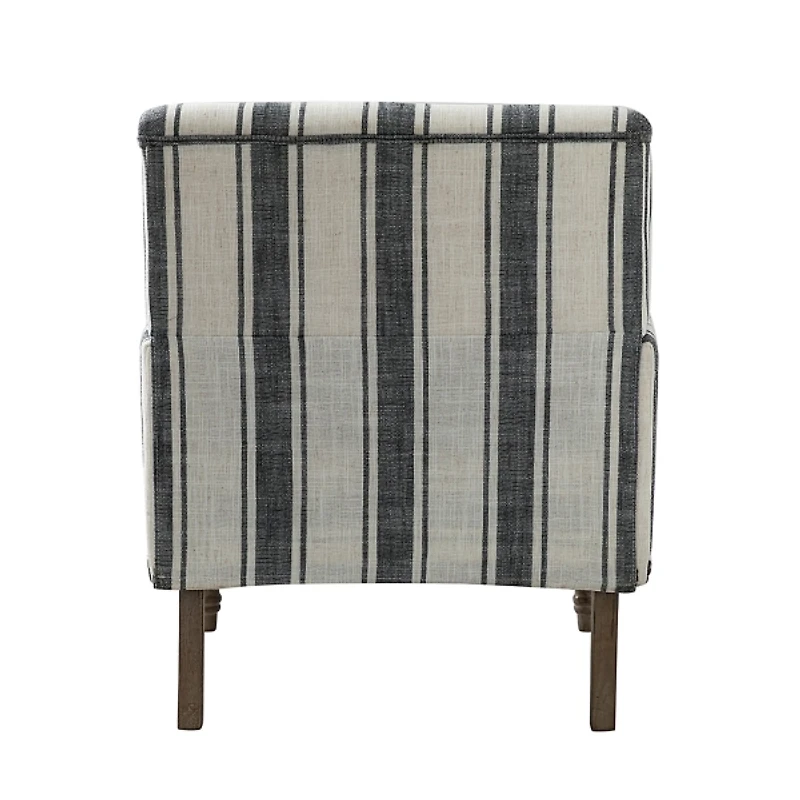White Stripe Upholstered Accent Chair