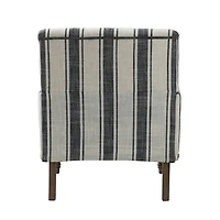 White Stripe Upholstered Accent Chair