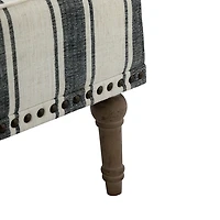 White Stripe Upholstered Accent Chair