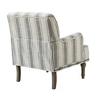 White Stripe Upholstered Accent Chair